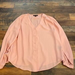 Attention pink button down blouse size large